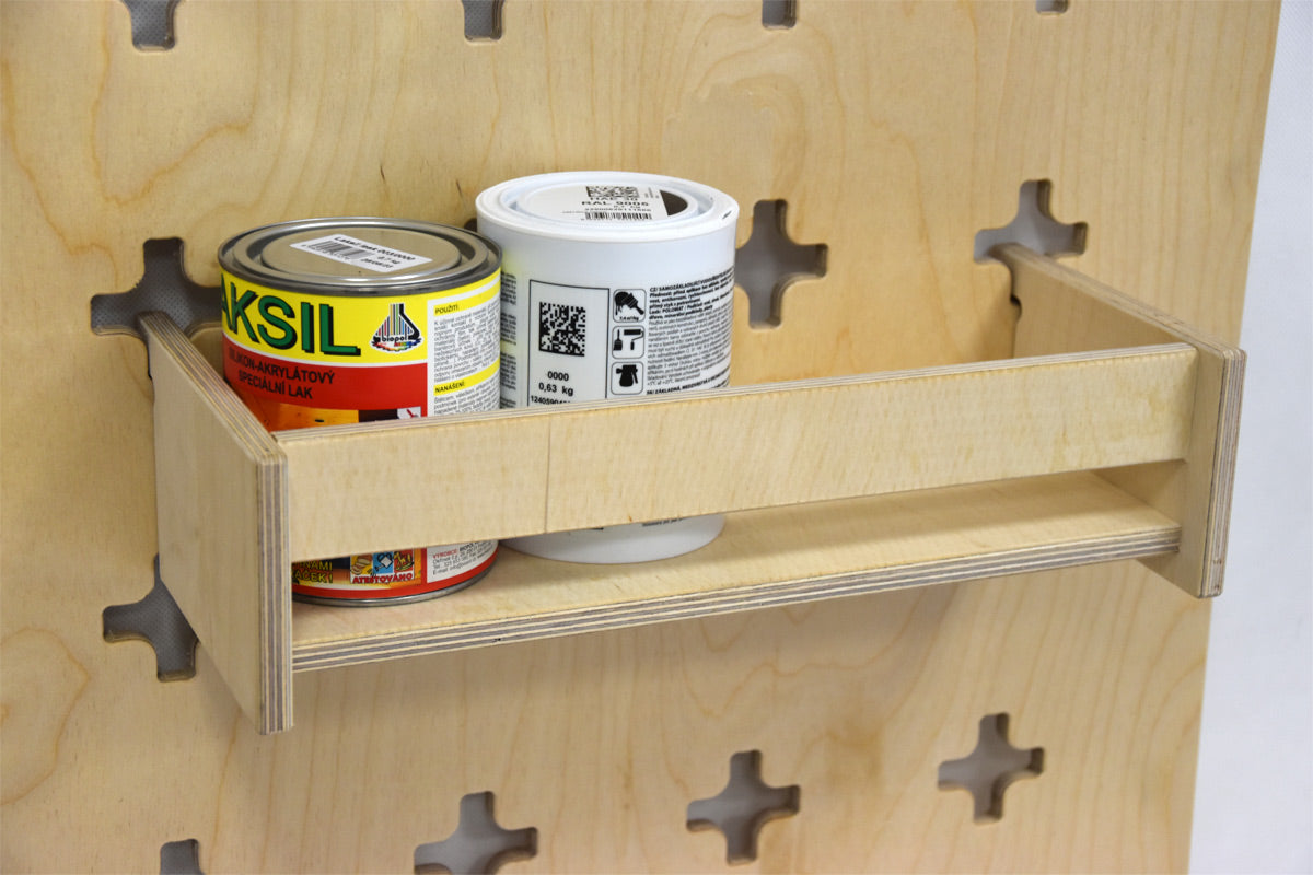 Hängande hylla med stopp