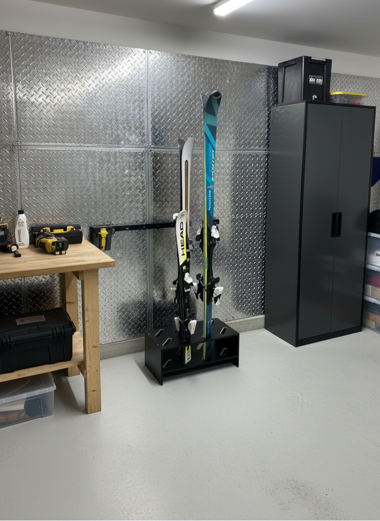 Skidställ i trä - 8 par, 61 x 33cm