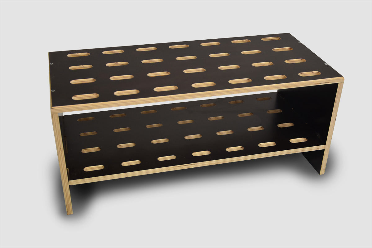 Skidställ i trä för 14 par längdskidor