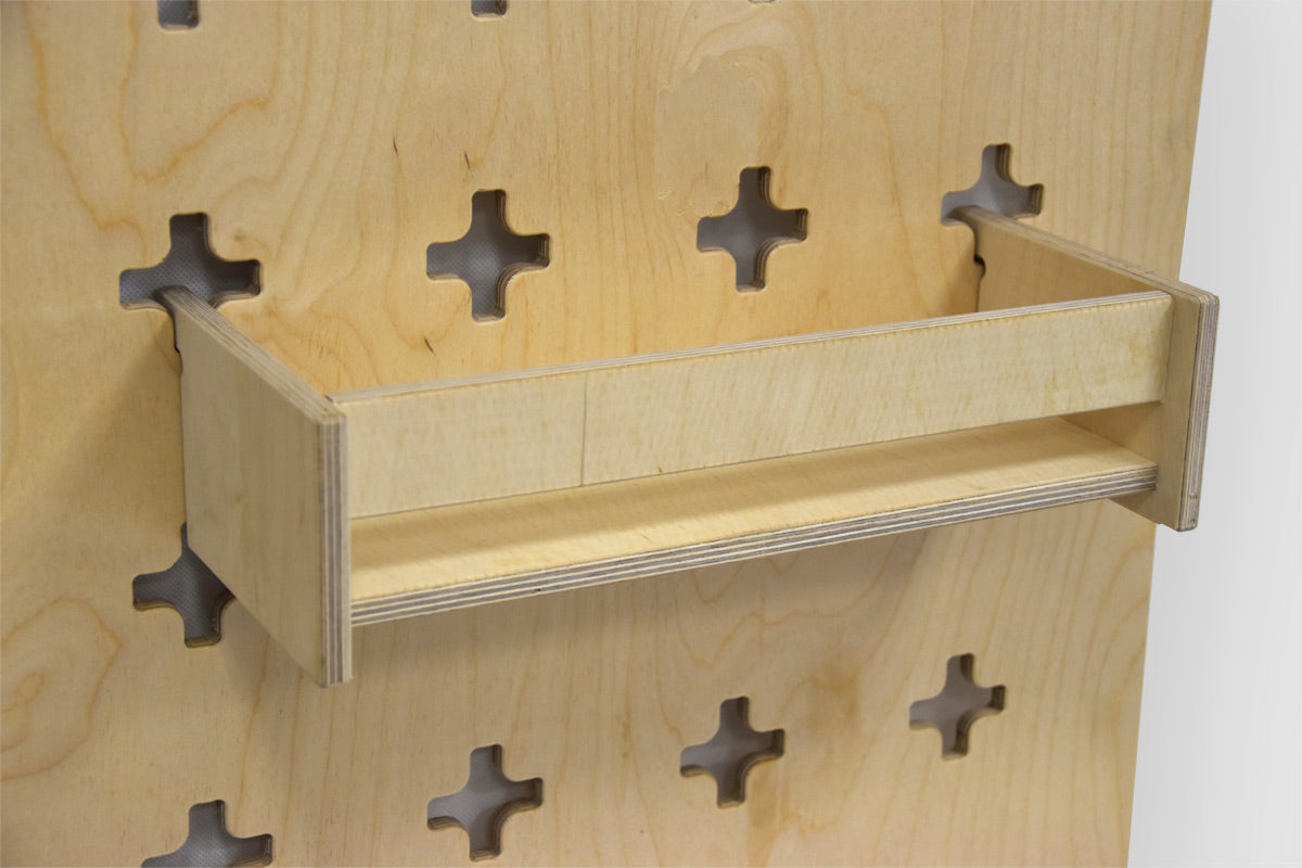 Hanging shelf with stopper