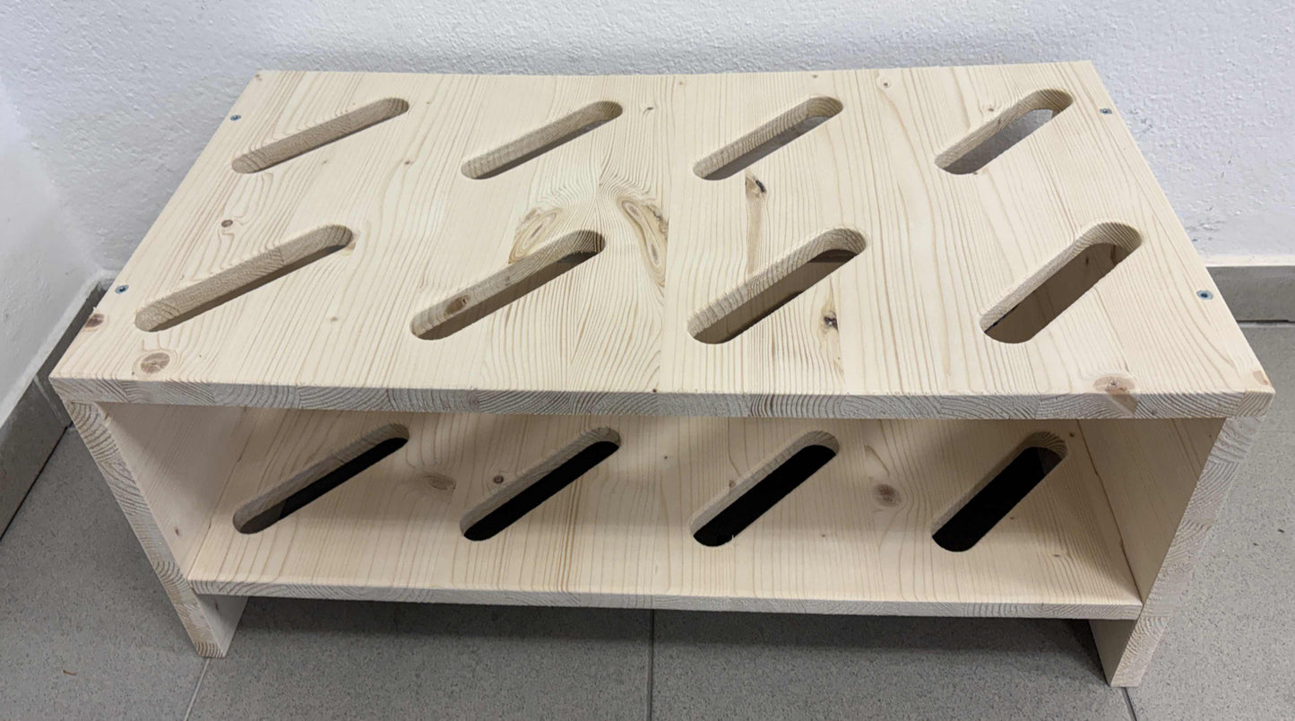 Skidställ i trä - 8 par, 61 x 33cm - Naturfärg