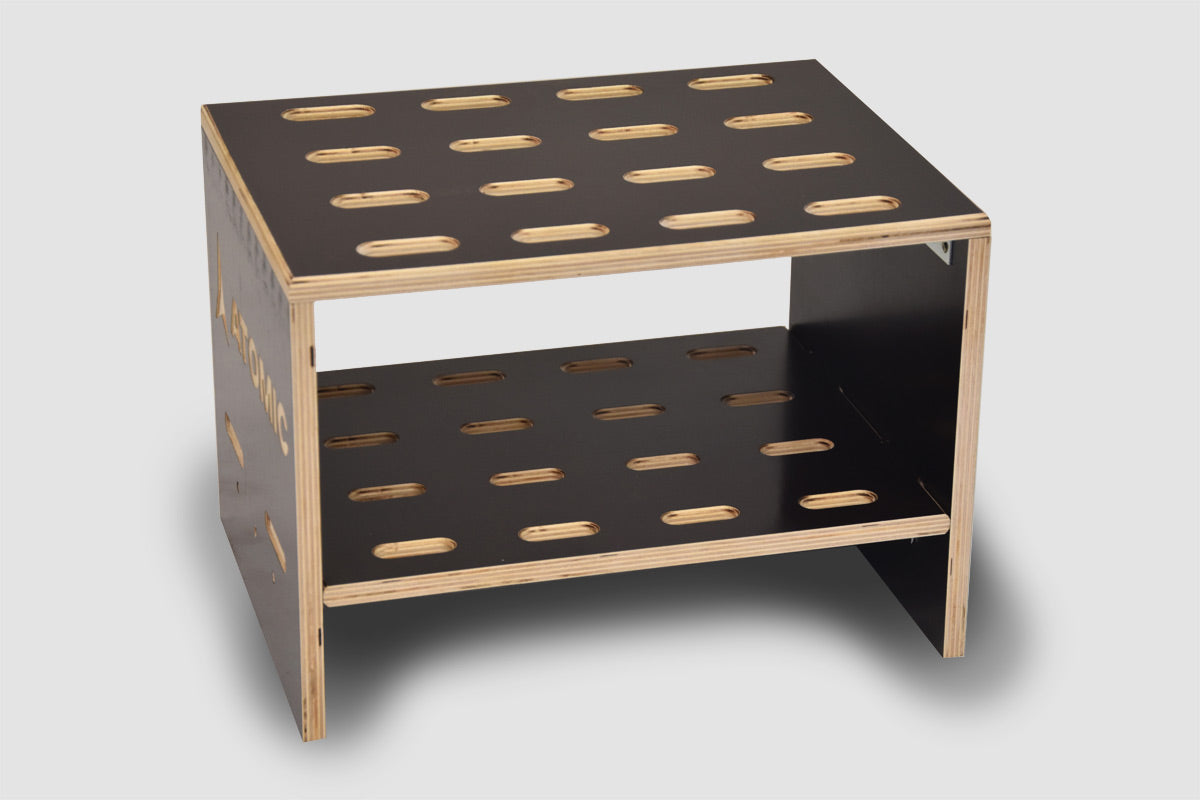 Skidställ i trä för 8 par längdskidor